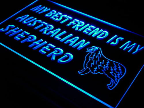 My Best Friend Australian Shepherd Dog Light Sign